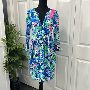 Lilly Pulitzer Loran dress Borealis Blue Social Sunset NWT Size L